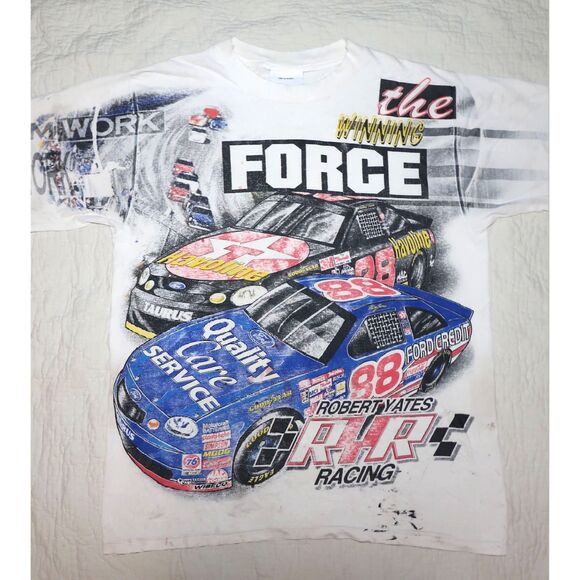 90s Vintage NASCAR Racing #88 Robert Yates T-Shirt - Picture 1 of 9